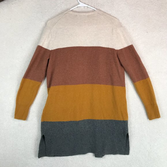 Madewell Kent Long Cardigan Sweater Womens XS Colorblock Wool Alpaca Polyamide - Picture 9 of 10